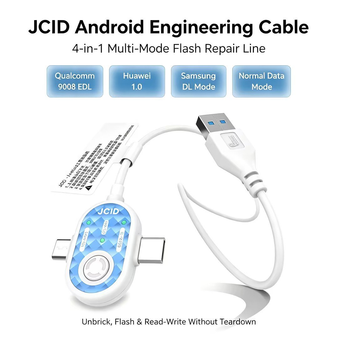 JCID Android EDL Cable,4-in-1 multi-mode Android repair cable