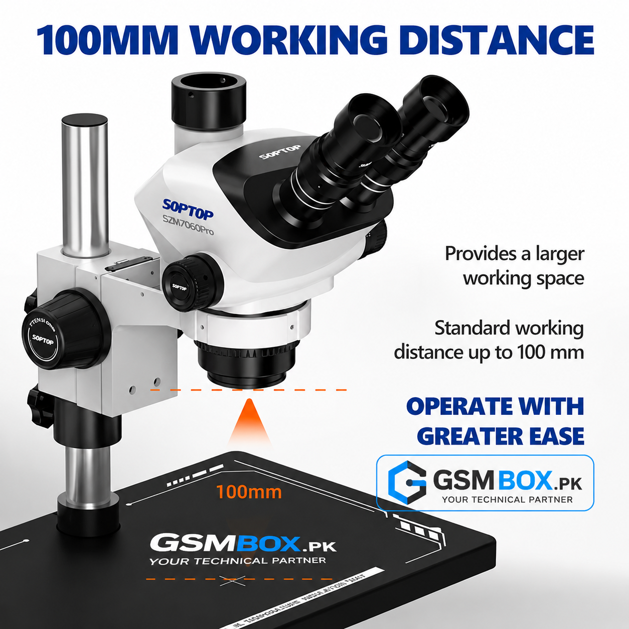 SZM-7060PRO SOPTOP 7-60X ZOOM TRINOCULAR STEREO MICROSCOPE